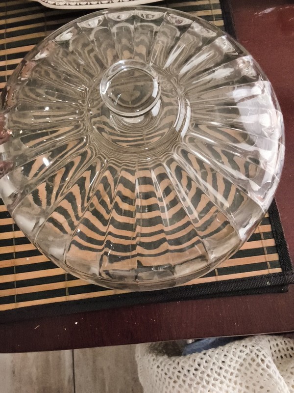RARE Retired Sierra by Toscany Optic Heavy Glass Pedestal Cake Plate & Dome...
