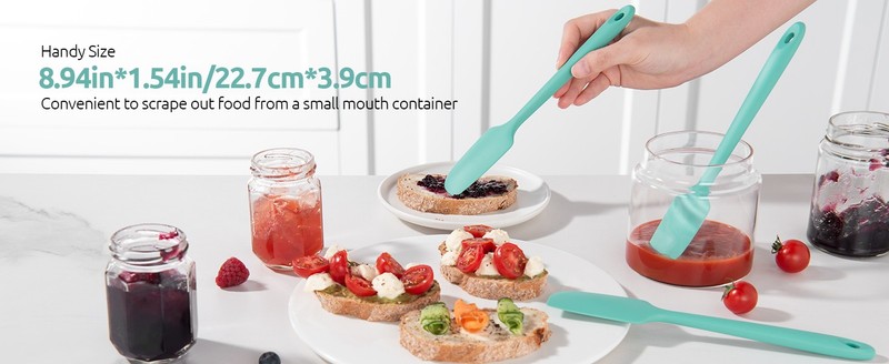 Small Mini Silicone Spatula: 9×2inch 600ºF Heat-Resistant gallery