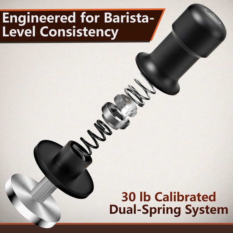 Espresso Tamper 53mm – Fits 54mm (For Breville/Sage), Black gallery
