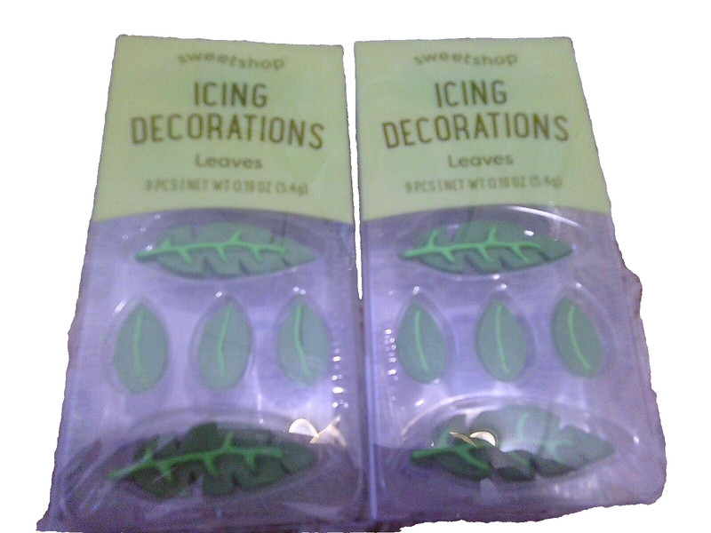 2 NEW packs sweetshop cake cupcake decorating kits green flower leaves leaf