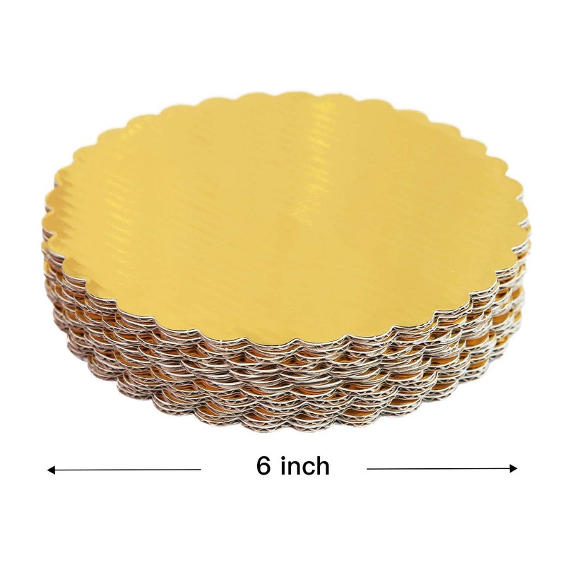ONE MORE [30pcs] 6" Gold Cakeboard Round,Disposable Cake Circle Base Boards C... gallery