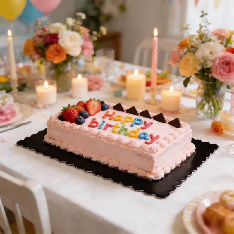 8 Pack 14 x 10 Inch Greaseproof Rectangle Cake Boards, Black Cardboard Cake B... gallery