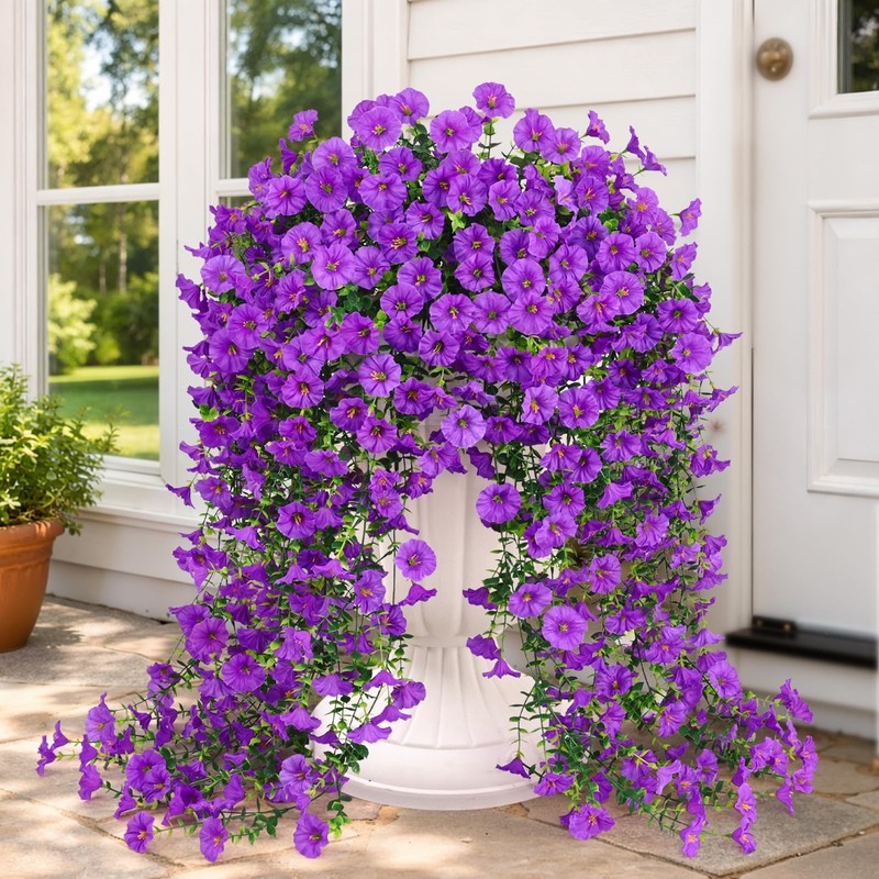 Yastouay Artificial Flowers For Outdoors Fake Hanging Flowers For Decoration Uv