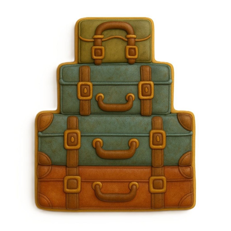 7 Piece Travel Agent Vacation Cookie Cutter Set Metal Suitcase Passport Airplane gallery