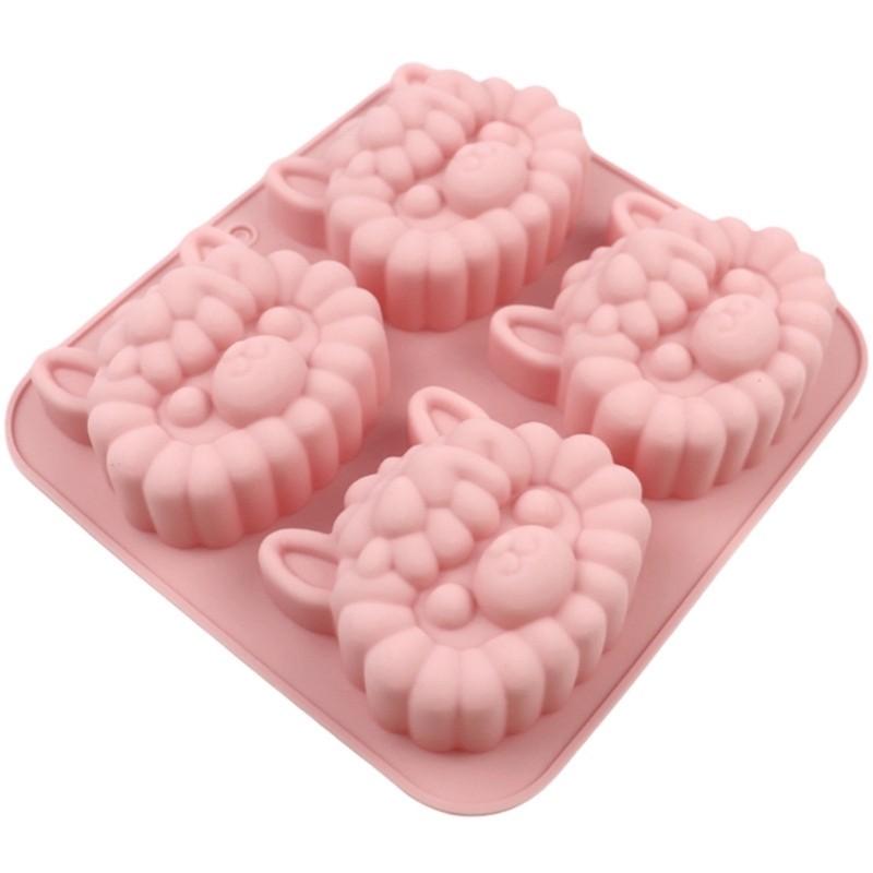 4 Cavity Cartoon Llamas Silicone Baking Mold Nonstick Cake Chocolate Mould