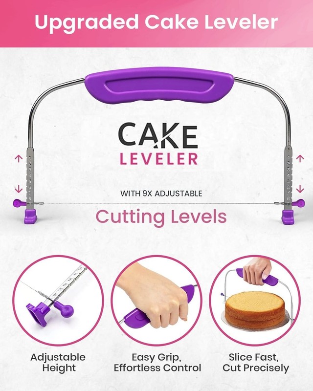Professional Cake Decorating Kit with Turntable, Tips and Scrapers Included gallery