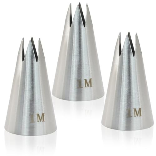 3 Pcs 1M Piping Tips - Stainless Steel Decorating Seamless Nozzles 1M + 1M + 1M gallery
