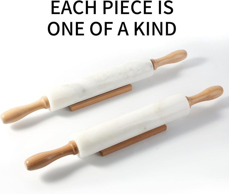 Marble Rolling Pin, Non-Stick African Stone Polished Dough Roller, Pasta, Dum... gallery