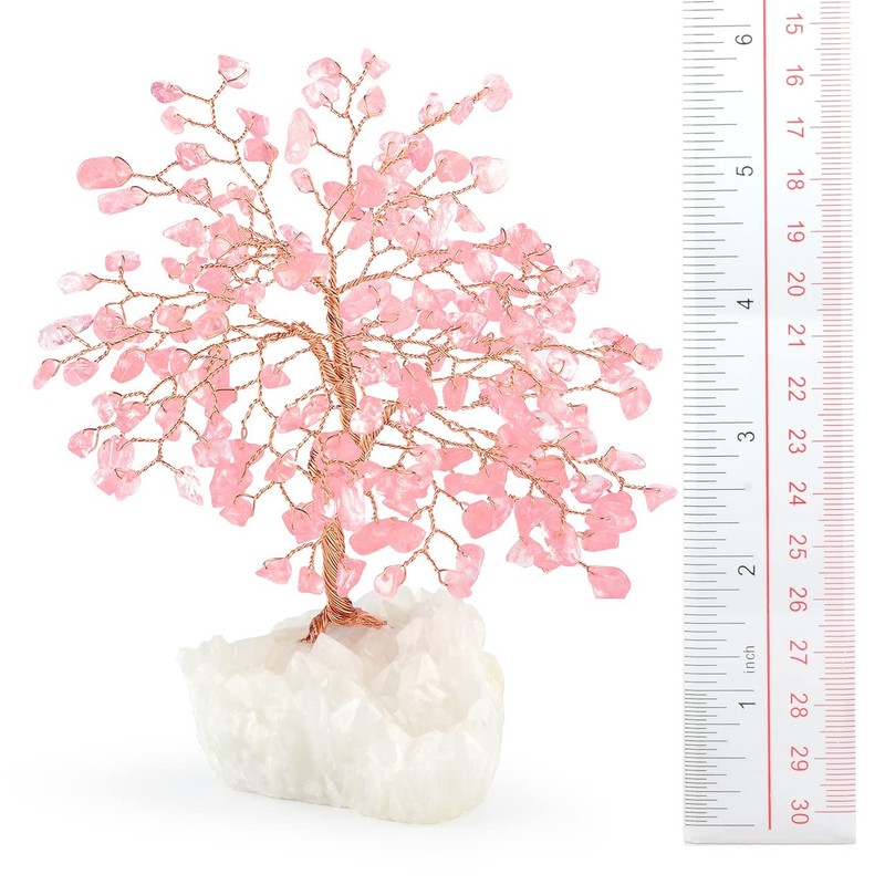Masgemes Gemstone Crystal Tree Of Lifenatural Rose Quartz Clear Quartz Cluster gallery