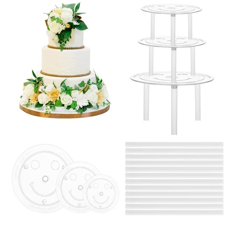 Thinp Cake Dowel Rods-15pc-3tier-Plastic-Clear