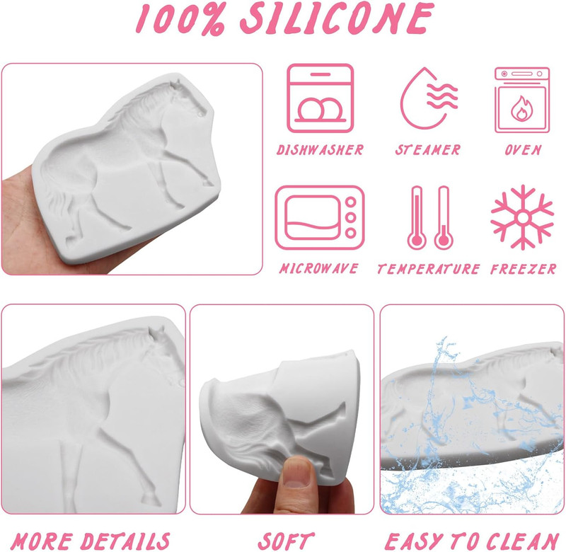 Horse Resin Mold Horse Head Shaped Cake Molds Running Horses Silicone Chocolate gallery
