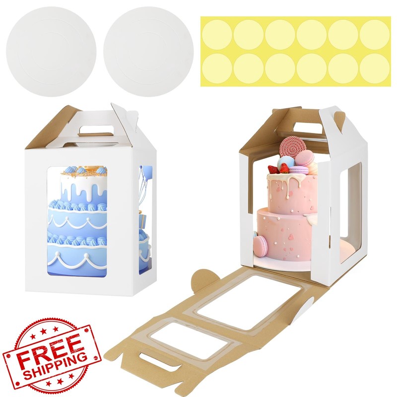 Generic 2 Pack White 10x10x12″ Tall Cake Boxes