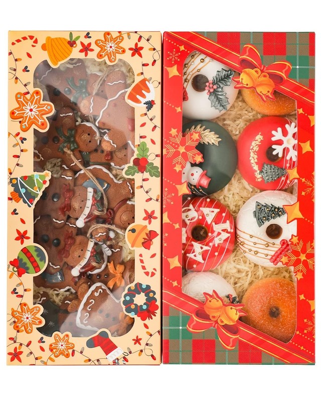 50 Packs 12×5.5×2.5 inch Christmas Cookie Pastry Biscuit Bakery Boxes