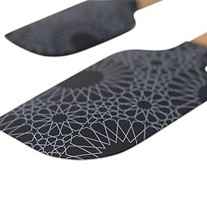 Silicone Spatula set of 2 with wooden handle and stunning pattern (Red) gallery