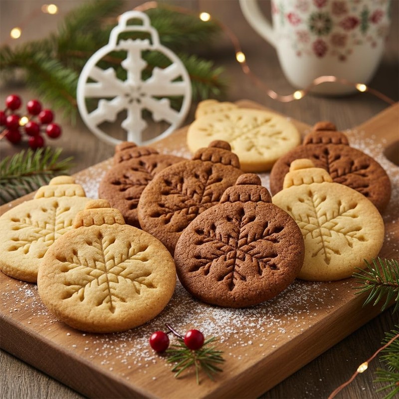 Snowflake Bauble Cookie Cutter - Merry Christmas cookies - Detailed Biscuit C... gallery