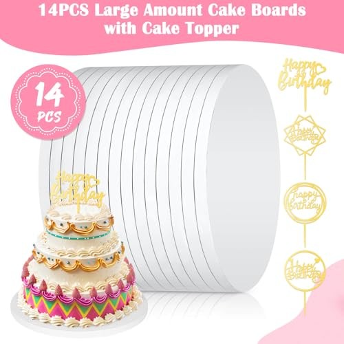 14 PCS 12 inch Cake Drum,1/2" Thick Cake Boards 12 inch Round, 14pcs/12 Inch gallery