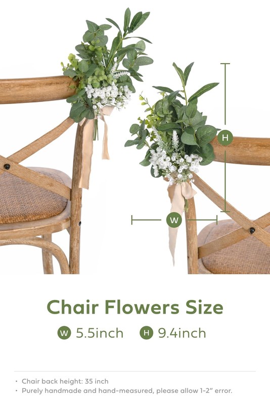 Ling'S Moment Lings Moment 8 White Aisle Pew Artificial Flowers Arrangements gallery
