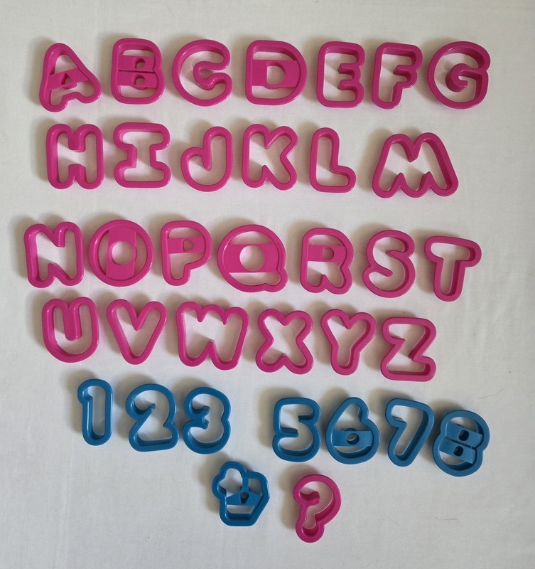 Vintage Wilton Alphabet Plastic Cookie Cutters, 2.25″ Letters, Numbers (No #4)