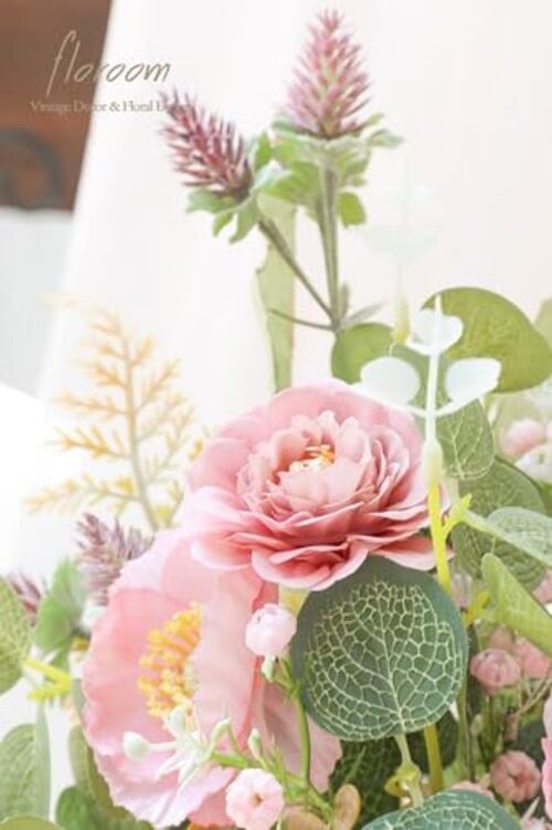 Artificial Greenery Stems Box Set, 45pcs with 6 Kinds of Dusty Rose & Green gallery