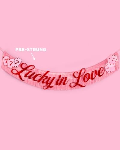 Lucky in Love Fringe Banner - Red Foil & Pink Iridescent, 5 Ft. | Western gallery