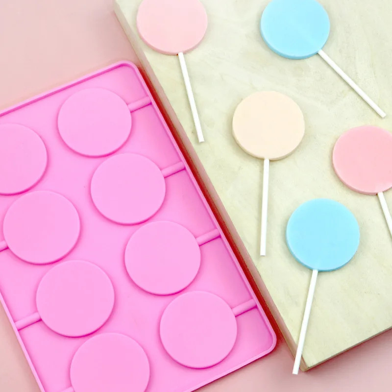 5Cm Large round Silicone Lollipop Molds Chocolate Candy Pop Fondant Mould Sugar gallery