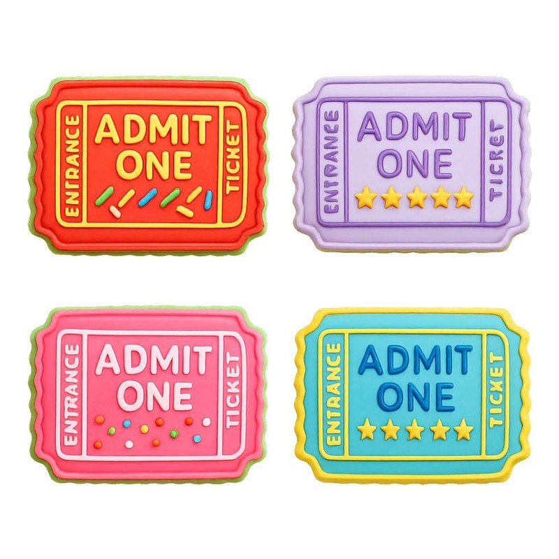 Admit One Ticket Cookie Cutter & Stamp 4x2.4" for Baking Fondant Clay Embosser gallery