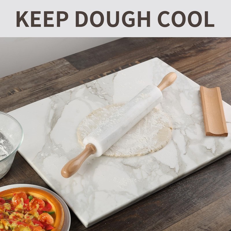 Marble Rolling Pin, Non-Stick African Stone Polished Dough Roller, Pasta, Dum... gallery
