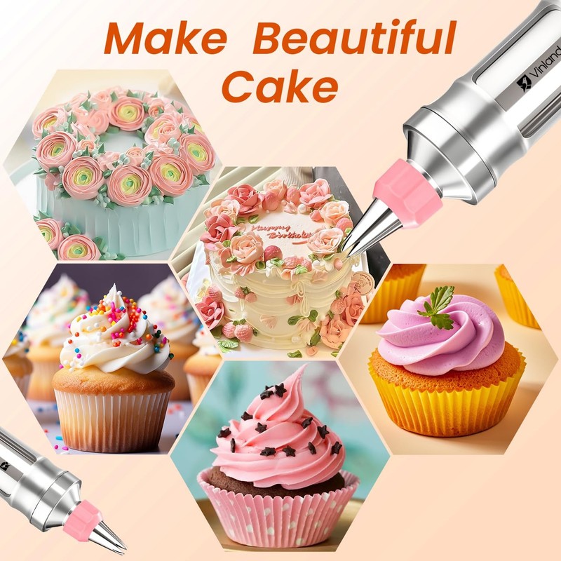 Dessert Decorating Syringe Set Icing Piping Kit Frosting Piping Kit Stainless... gallery
