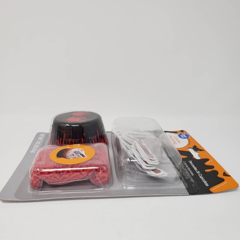 Halloween Cupcake Decorating Kit Great for Theme Parties Bloody Handprints gallery