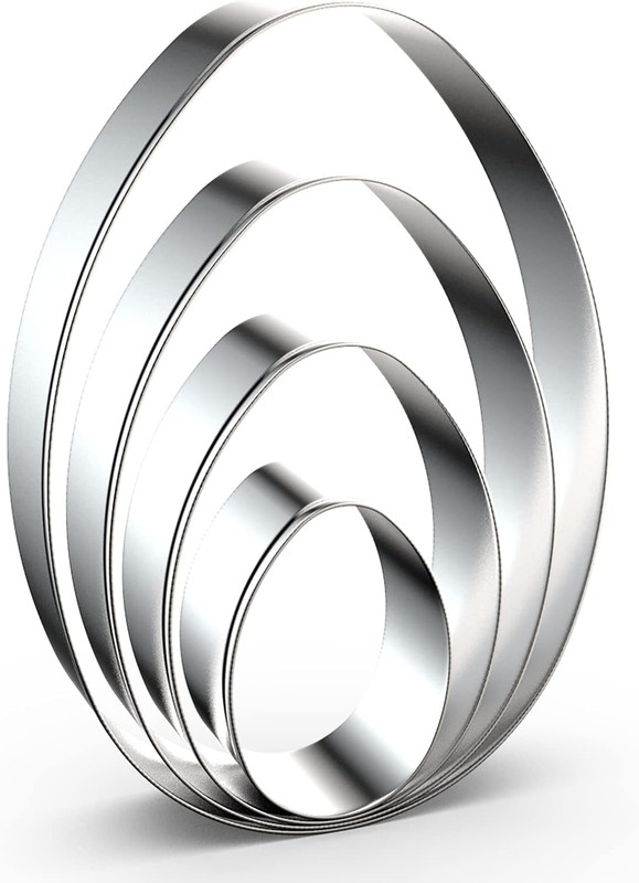 Large Egg Cookie Cutter Set Different Sizes 5 Inch 4 Inch 3 Inch 2 Inch 4 Piece