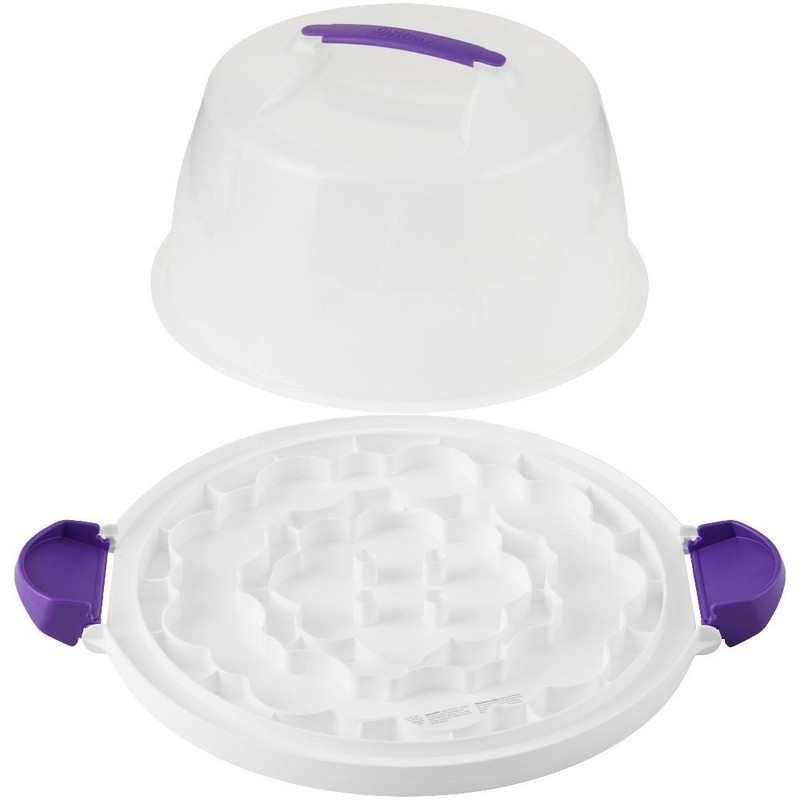 Reversible Base 10-Inch Round Cake Carrier with Secure Lock for 13 Cupcakes gallery