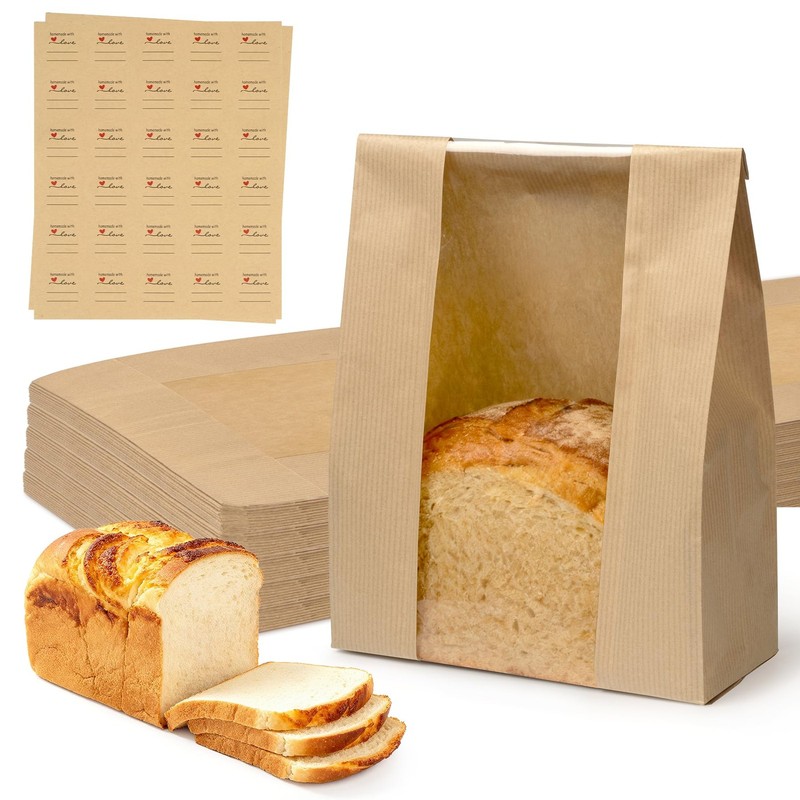 Bread Bags for Homemade Bread, 101 Pcs Sourdough Bags with Windowand 120 Seal…