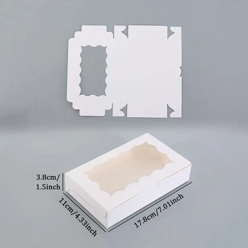 10pcs Cake Boxes W/ Window Bakery Pastry Cookie Cupcake Box For Baking Supplies