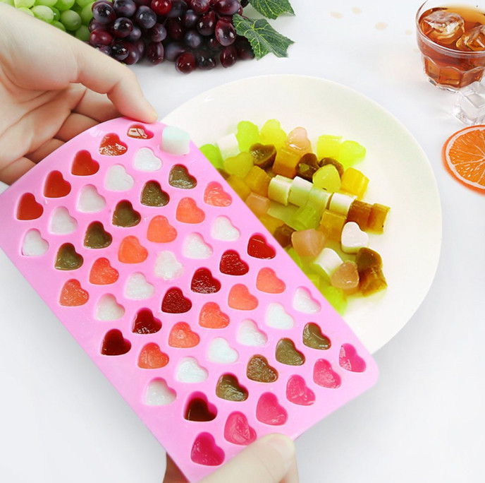 55 Lattice Heart Shape Tray Cute DIY Mini Silicone Ice Cube Maker Chocolate Mold