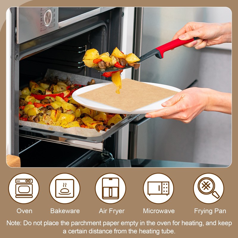 250 Sheets Square Oven Paper, 5.5" Nonstick Paper, Wood Color gallery