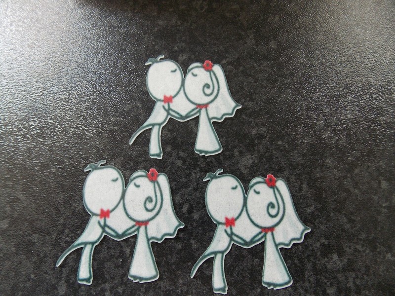 12 PRECUT Edible Mr and Mrs Wedding wafer/rice paper cake/cupcake toppers (2) gallery