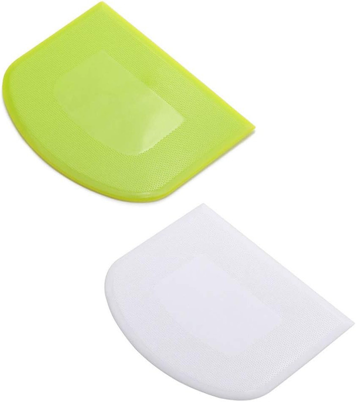 2 Pzs Raspadores de Masa Flexibles Blancos y Verde para Pan Pastel y Reposteria gallery