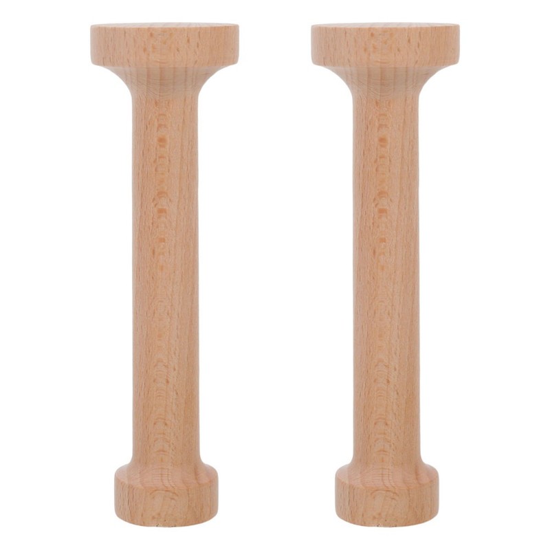 2 Pcs Dual Sided Wooden Tart Tamper Pastry Dough Press Pie Mold Baking Tools