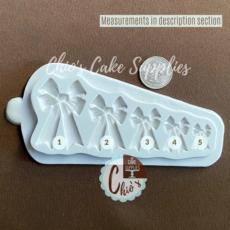 Bow Silicone Mold, 5 different sizes gallery
