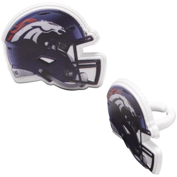 NFL Denver Broncos™ Helmet Cupcake Rings – 12 Count