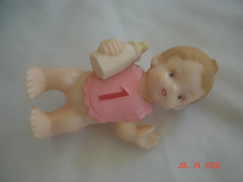 Vtg. WILTON Chicago HARD PLASTIC 1st BIRTHDAY BABY GIRL CAKE DECORATION / TOPPER gallery
