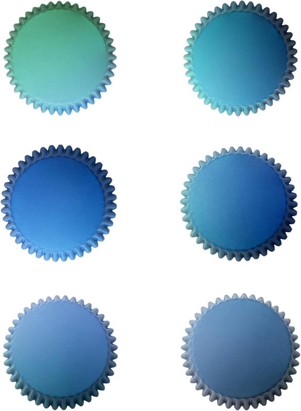 300PCS Mini Gradient Cupcake Liners Cupcake Cups 6 Designs Small Blue Gradient C gallery