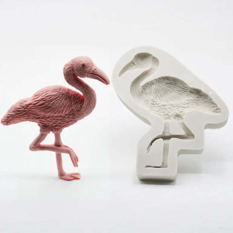 Large Tropical Bird Flamingo Stork Fondant Chocolate Resin Candle Silicone Mold