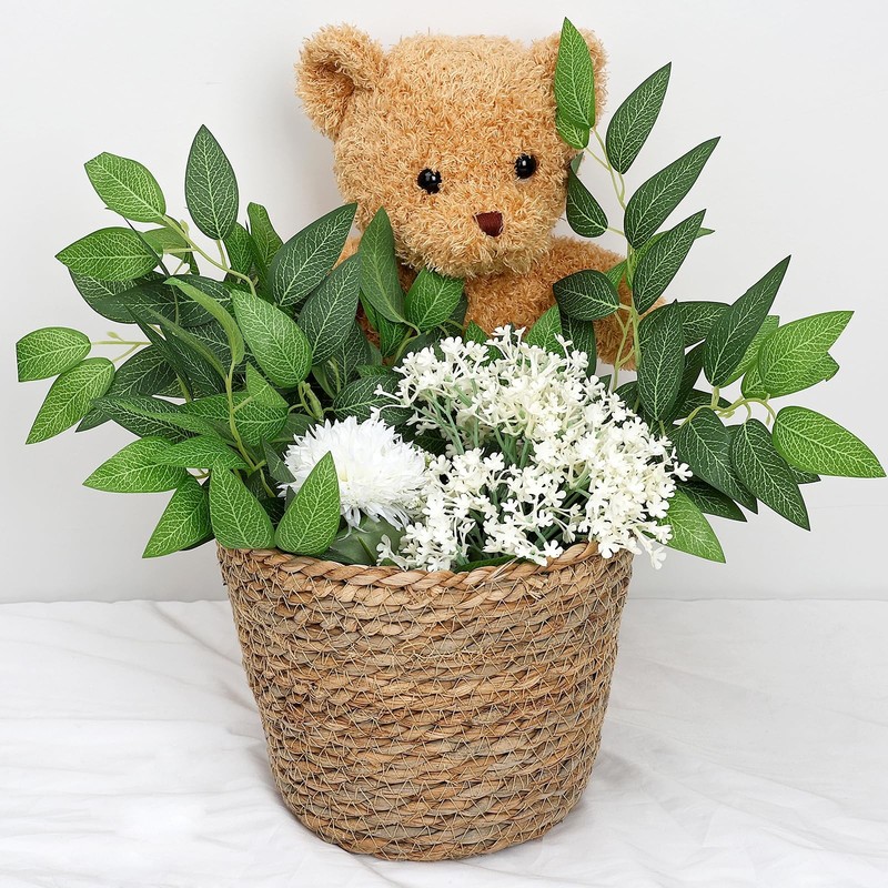 Diydofun 48 Pcs Artificial Italian Ruscus Greenery - Fake Silk Green Leaf Stems gallery
