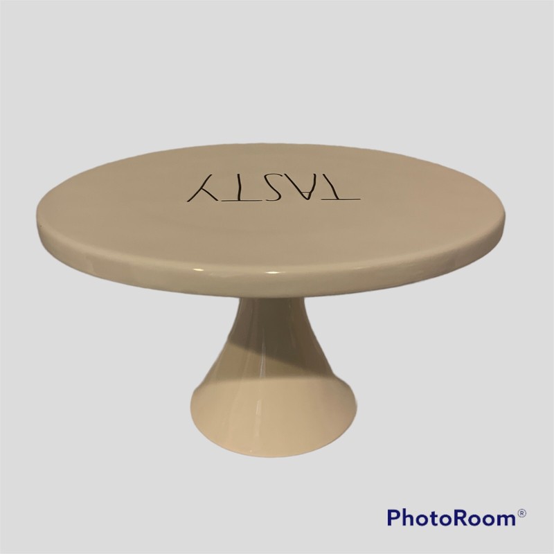 Rae Dunn TASTY Cake Stand 7” High 12” Round gallery