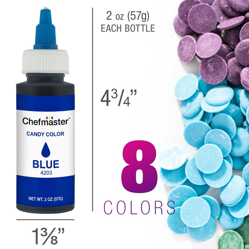 Chefmaster by US Cake Supply 2oz Liquid Candy Color 8 Bottle Kit w/ Mixing Wheel gallery