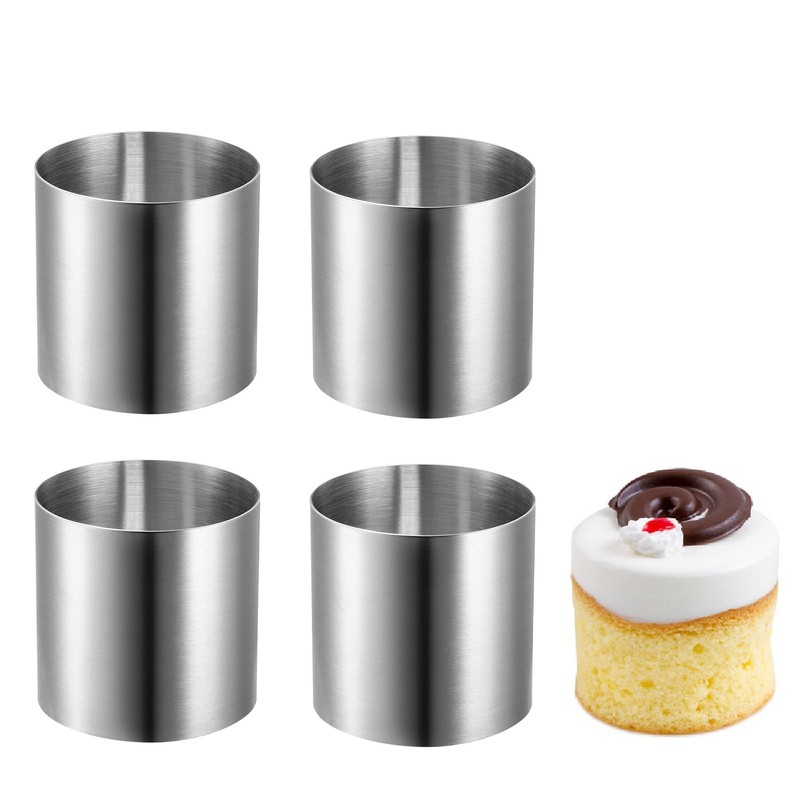 2.36 Inch Round Stainless Steel Cake Rings Mousse Dessert Food Baking Mold
