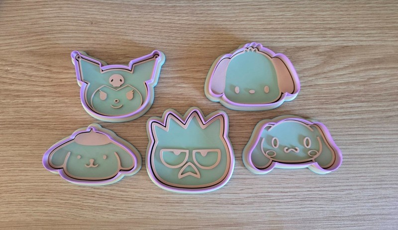 Sanrio 3D Printed Stamp And Cutter Set for cookies or playdoh