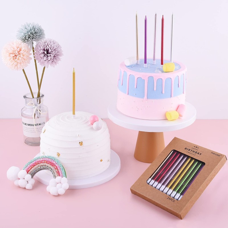 Gold Long Thin Metallic Birthday Candles, Candles, Birthday Parties, Wedding gallery