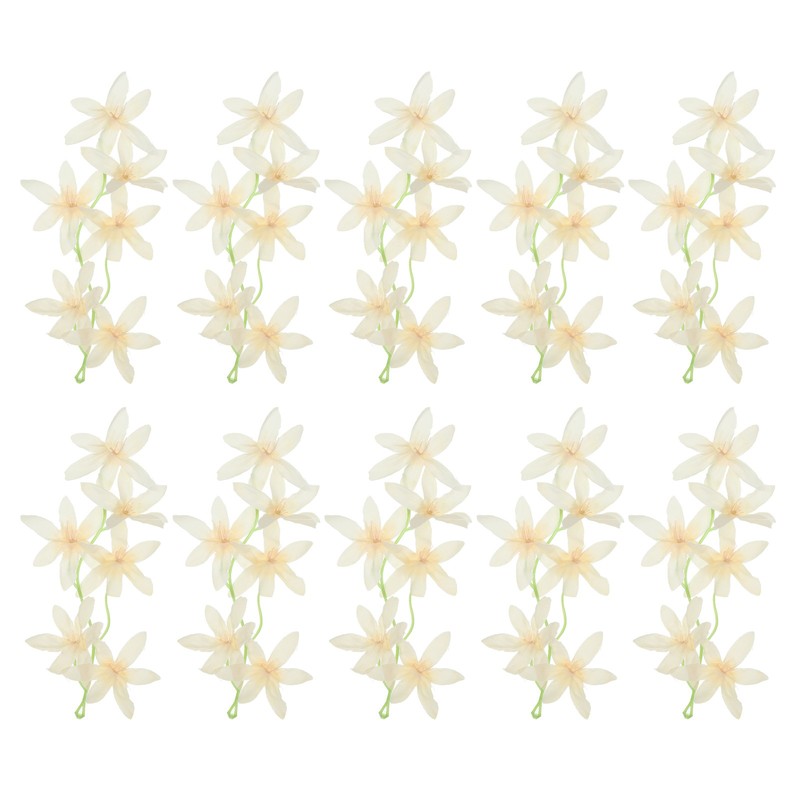 16Pcs 7″ Artificial Orchid Flower Floating Simulation Flower Champagne Color